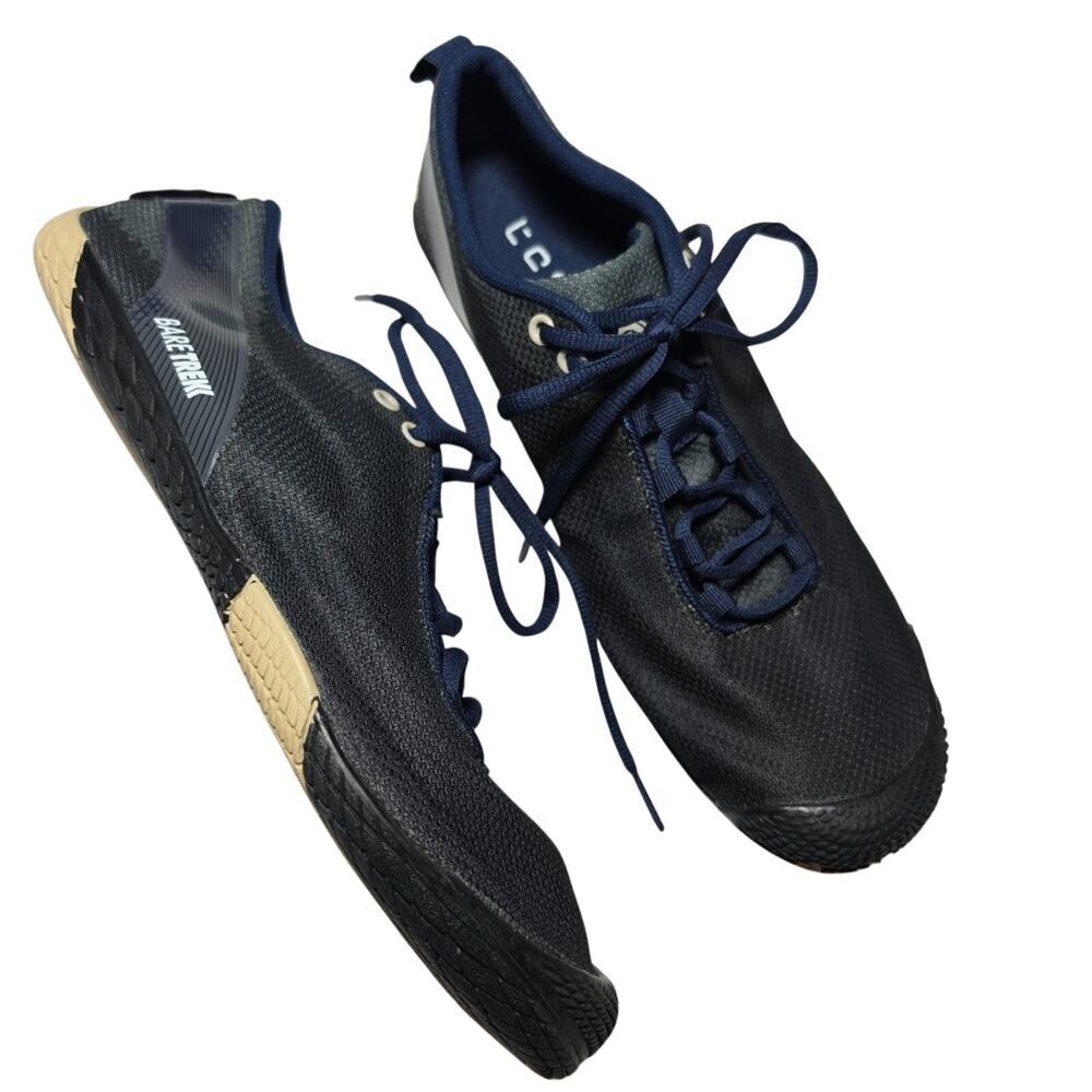 Tesla Bare Trek Trail Minimalist Barefoot Shoes Black Green Lace Up Mens Size 10